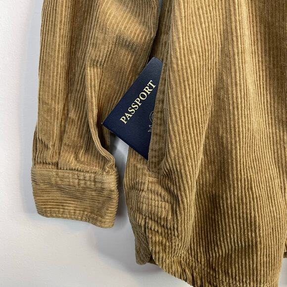 Matty M Cotton Blend Corduroy Shirt Jacket Shacket Brown Tan Gorpcore womens XL - Picture 6 of 13